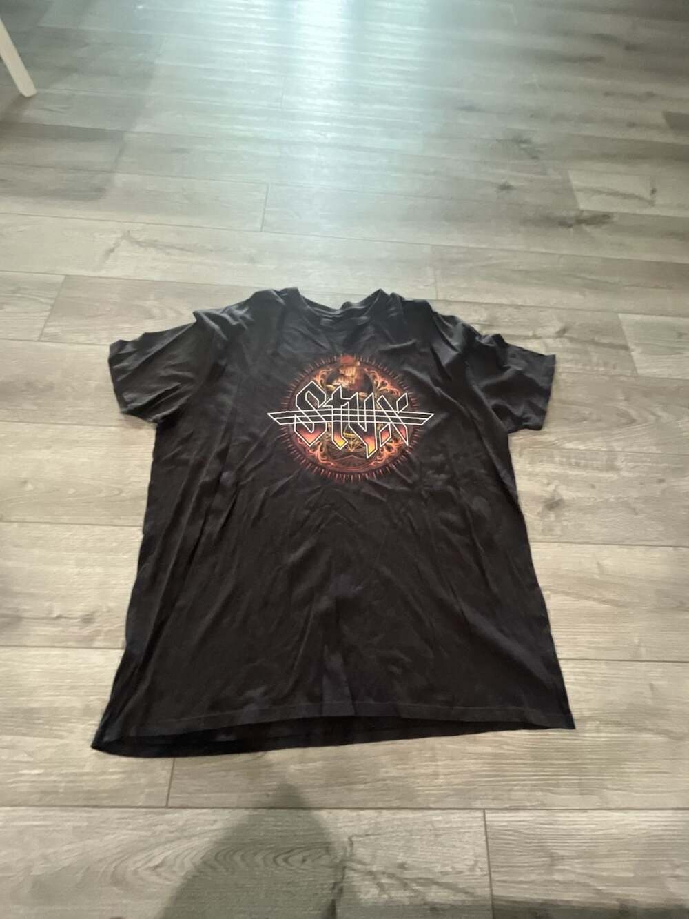 Styx The Mission Tour Concert T-Shirt Black Double Sided Graphic Tee